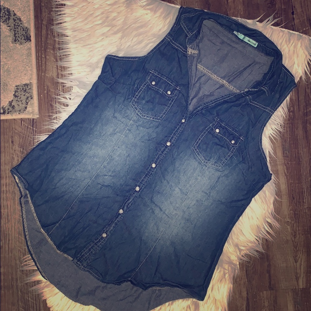 Jean Button Vest